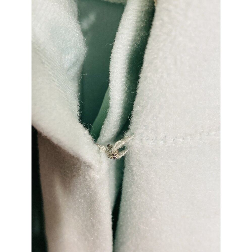 Vintage Vanity Fair Women's Long Lace Blue Green Velour Wrap Robe Size 12 Ruffle - Picture 6 of 9